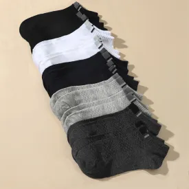 10pairs Men's Striped Basic Crew Socks