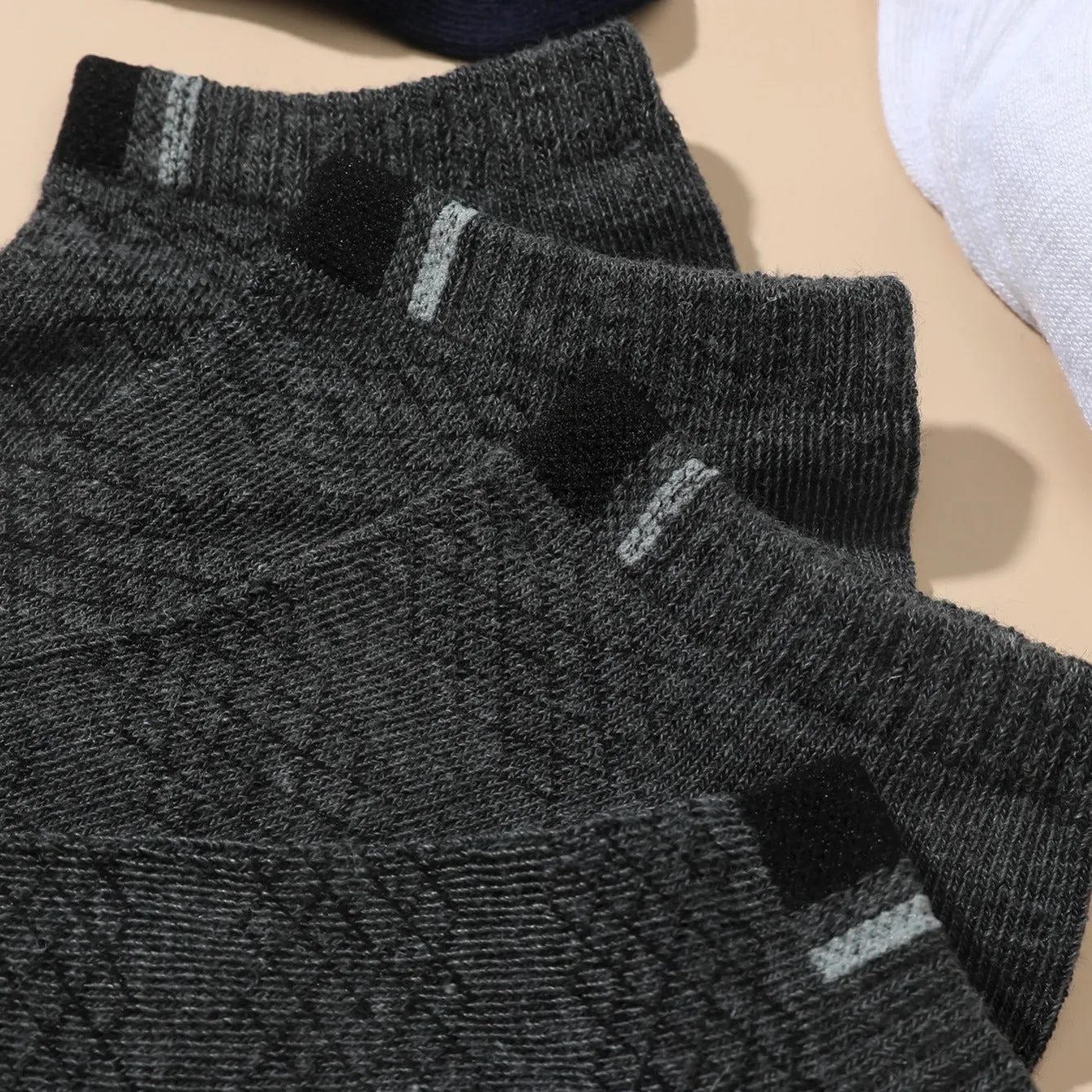 10pairs Men's Striped Basic Crew Socks