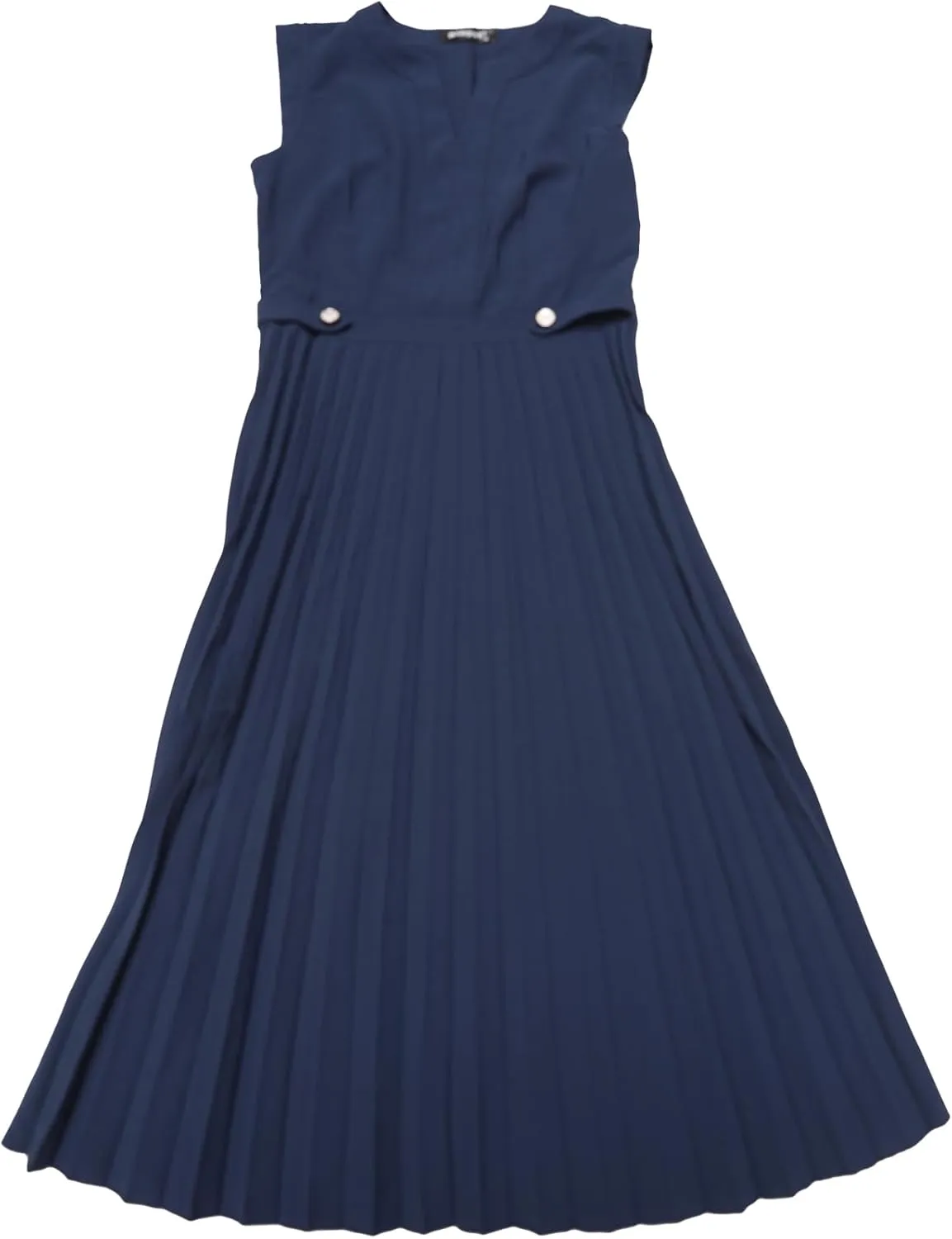 Allegra K Summer Dress for Women's 2024 Elegant Sleeveless V Neck A-Line Pleated Flowy Midi Dress