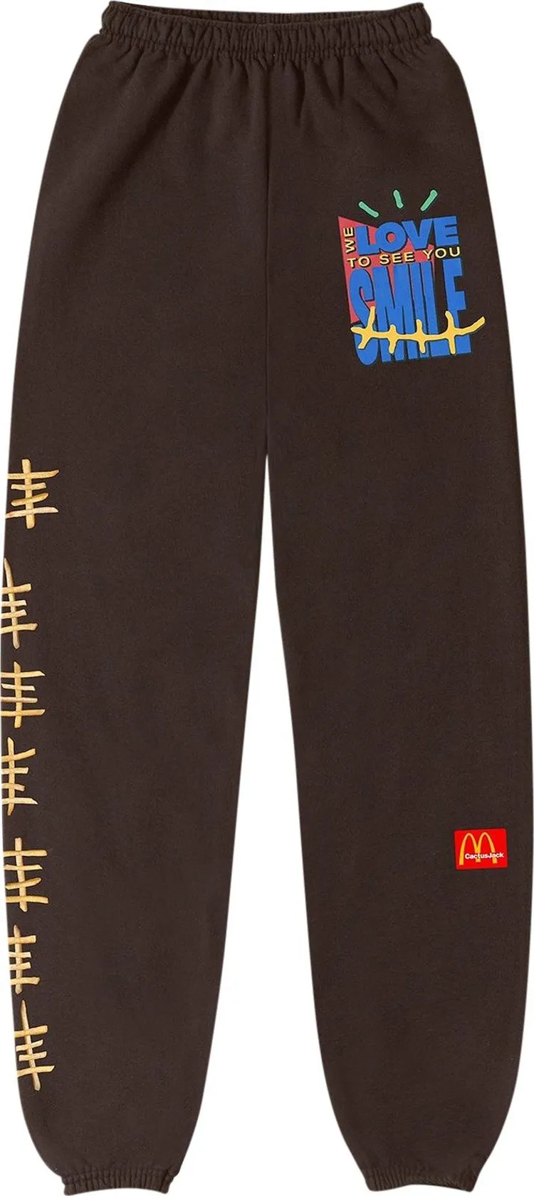 Cactus Jack by Travis Scott x McDonald's Smile Sweatpants 'Brown', brown