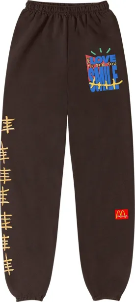 Cactus Jack by Travis Scott x McDonald's Smile Sweatpants 'Brown', brown