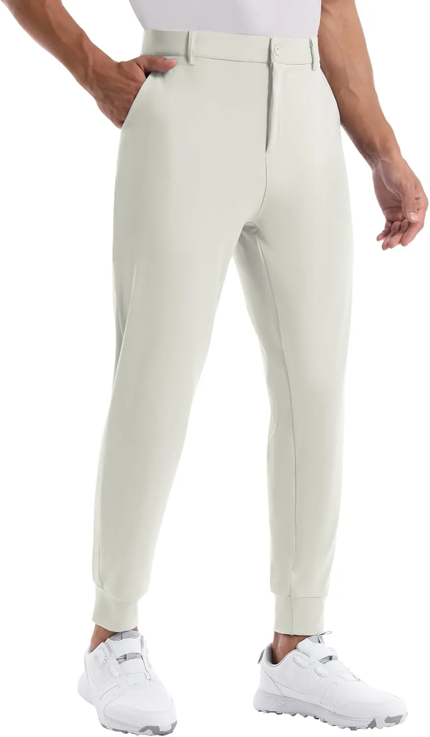CANGHPGIN Mens Athletic Joggers with Zipper Pockets Lightweight Golf Pants Men Stretch Relaxed Fit Tapered Work Travel Pants