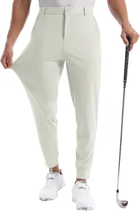 CANGHPGIN Mens Athletic Joggers with Zipper Pockets Lightweight Golf Pants Men Stretch Relaxed Fit Tapered Work Travel Pants