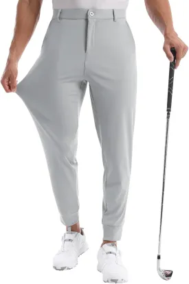 CANGHPGIN Mens Athletic Joggers with Zipper Pockets Lightweight Golf Pants Men Stretch Relaxed Fit Tapered Work Travel Pants