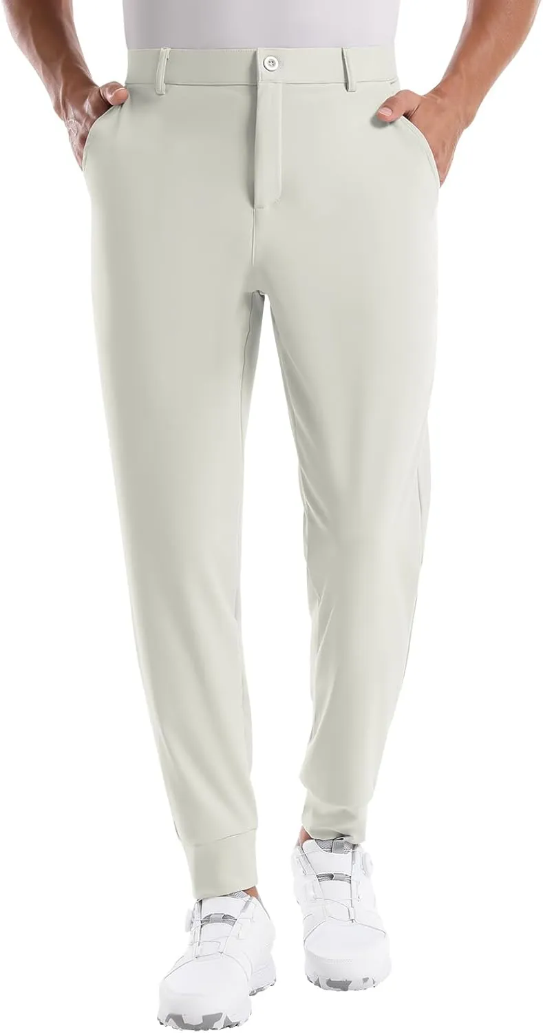 CANGHPGIN Mens Athletic Joggers with Zipper Pockets Lightweight Golf Pants Men Stretch Relaxed Fit Tapered Work Travel Pants