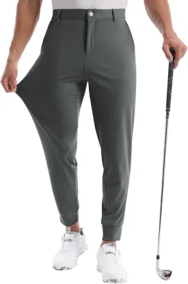 CANGHPGIN Mens Athletic Joggers with Zipper Pockets Lightweight Golf Pants Men Stretch Relaxed Fit Tapered Work Travel Pants