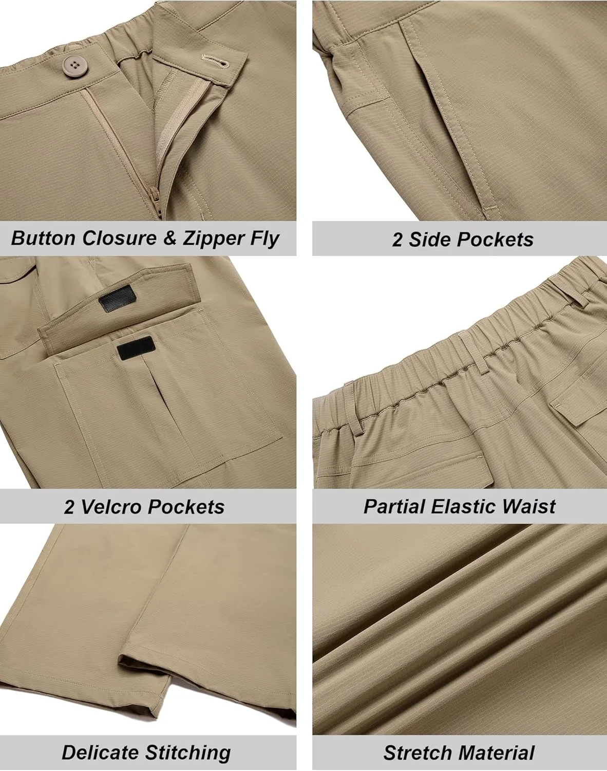 COOFANDY Men's Casual Pants Lightweight Hiking Cargo Pants Stretch Outdoor Work Pant with Multi Pockets