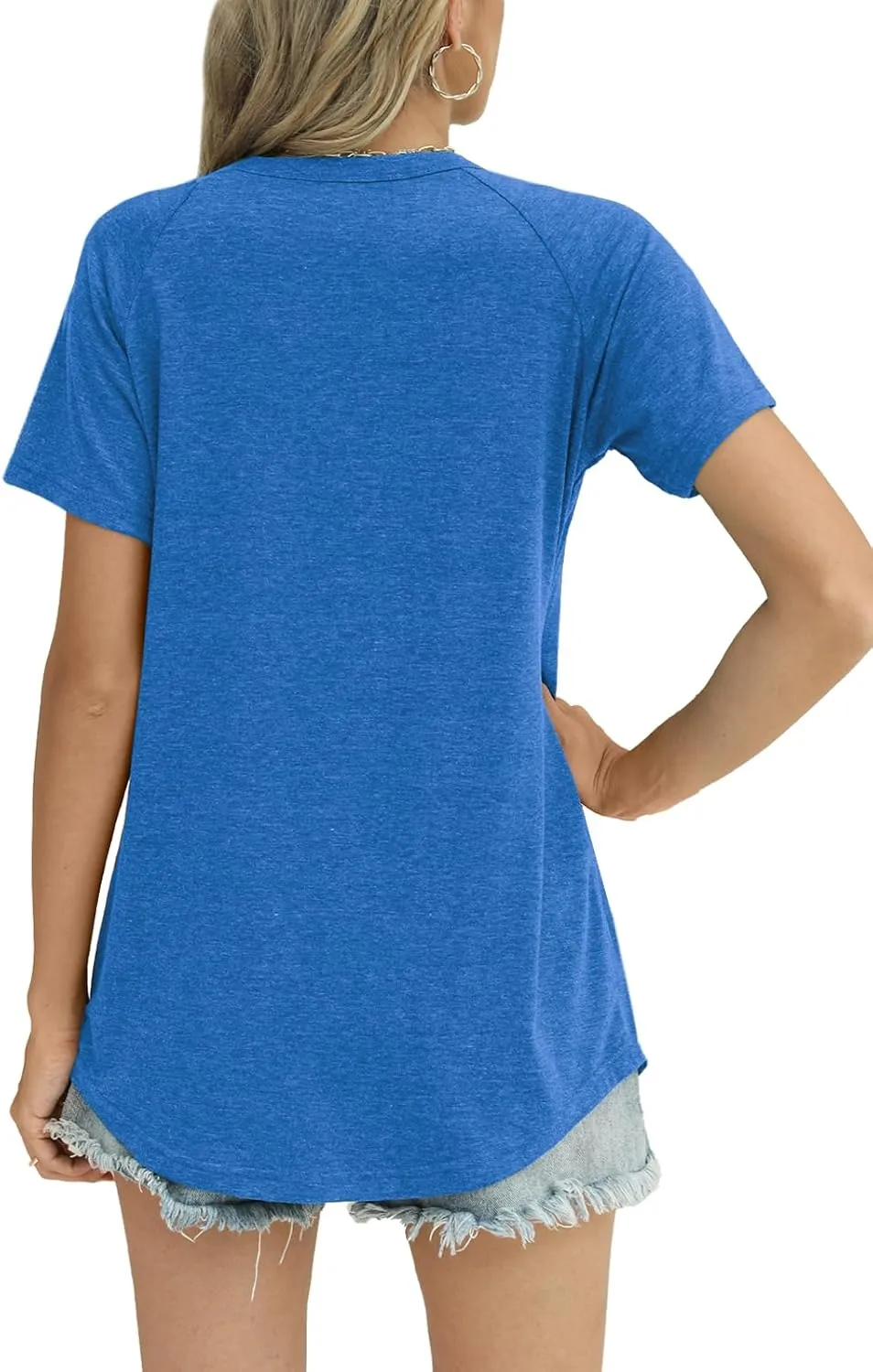 JomeDesign Womens Tops Short Sleeve Crew Neck Shirts Loose Casual Blouse Summer Clothes