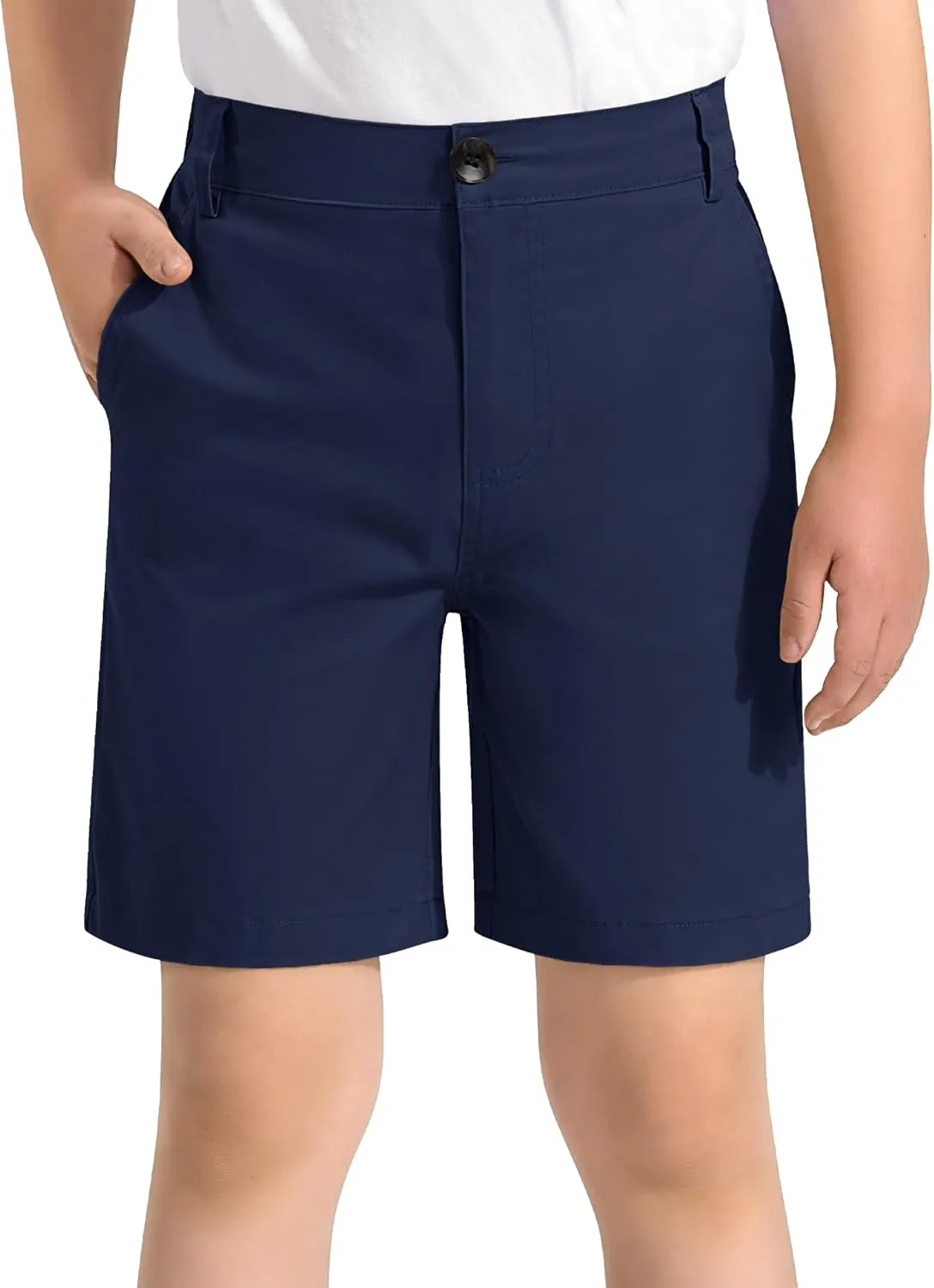 KEREDA Boys School Uniform Golf Shorts Pull On Preppy Shorts Kids Clothes with Pockets