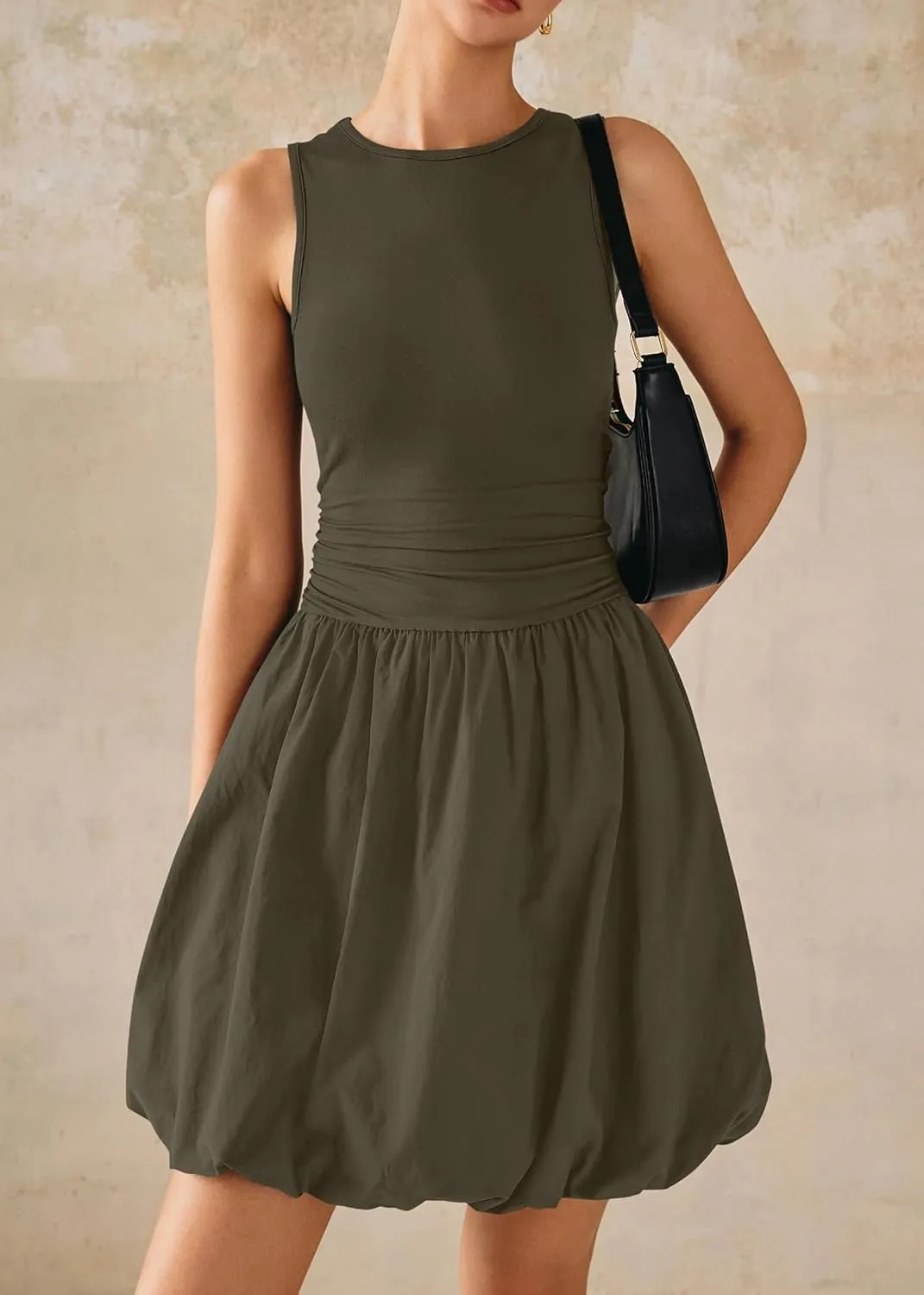 KIRUNDO Summer Bubble Dress for Women 2025 Casual Mini Spring Bodycon Cocktail Dresses Sleeveless Drop Waist Sundress Beach