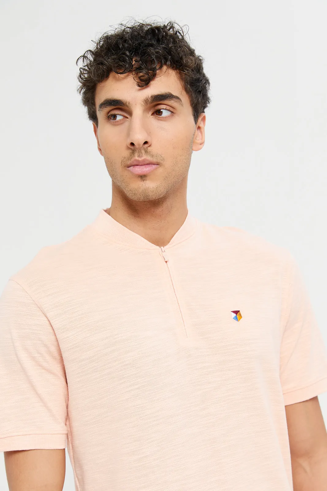 Men Apricot Polo Shirt