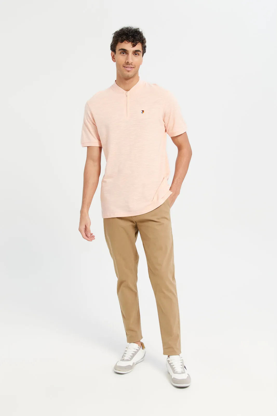 Men Apricot Polo Shirt