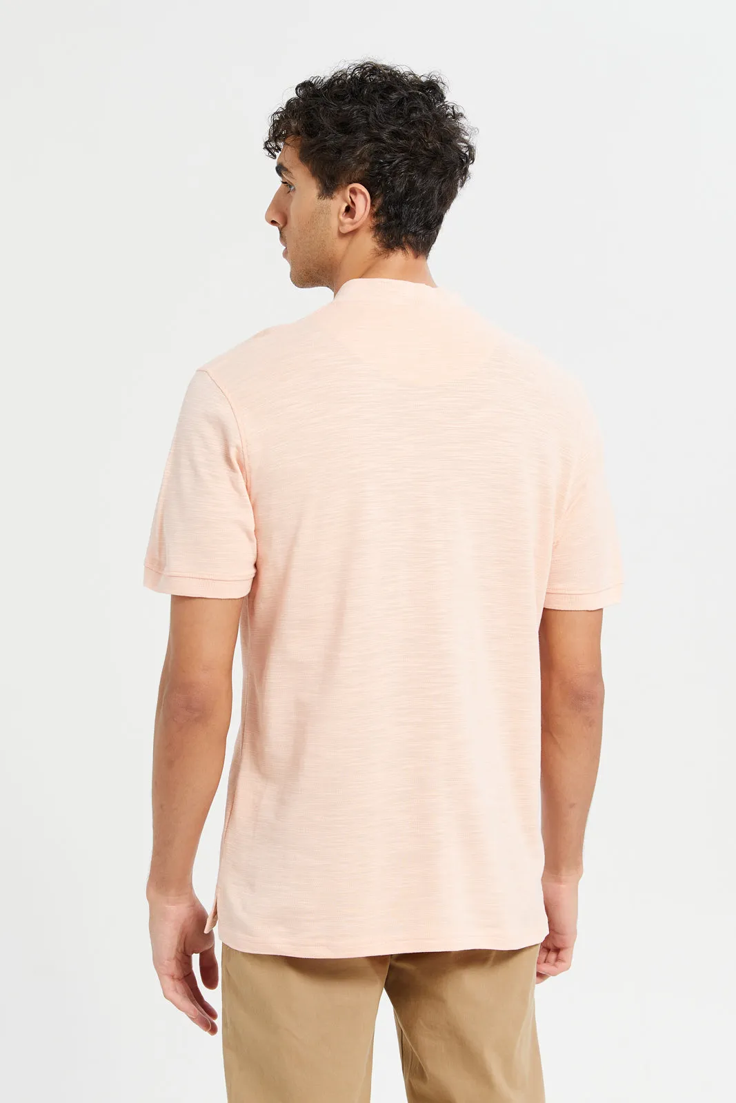Men Apricot Polo Shirt