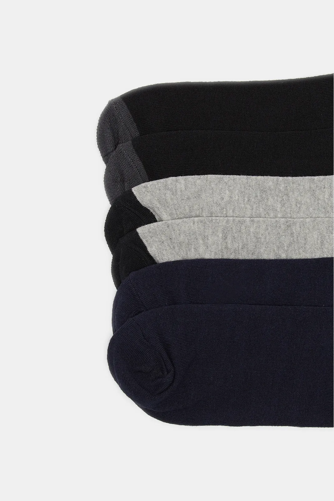 Men Assorted Plain Crew Socks (Pack of 3)