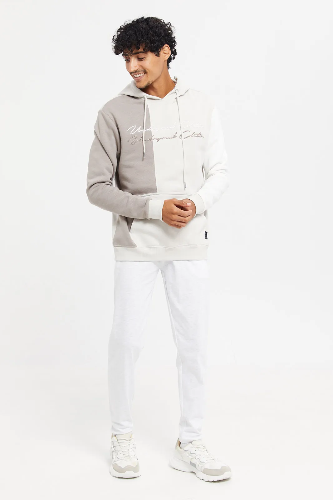 Men Ecru Cuffed Pyjama Bottom