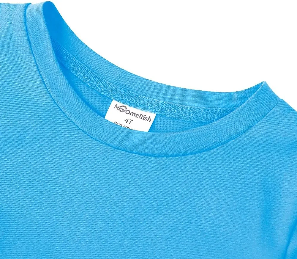 Noomelfish Girls Short Sleeve Fringe T-Shirts Soft Jersey Cotton Tee Tops (3-12 Years)