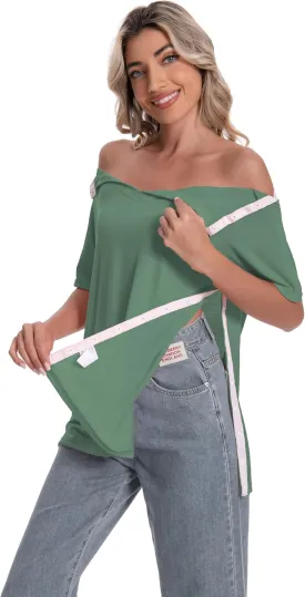 Post Shoulder Surgery Shirt for Women Short Sleeve V Neck Rotator Cuff Broken Arm Recovery Must Haves Clothing Comfy Shirts