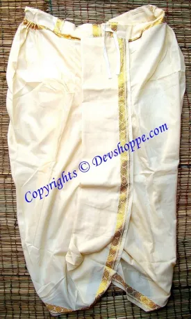 Ready to wear Dhoti Off White colored ~ just wear like pyjama on pujas / religious occasions