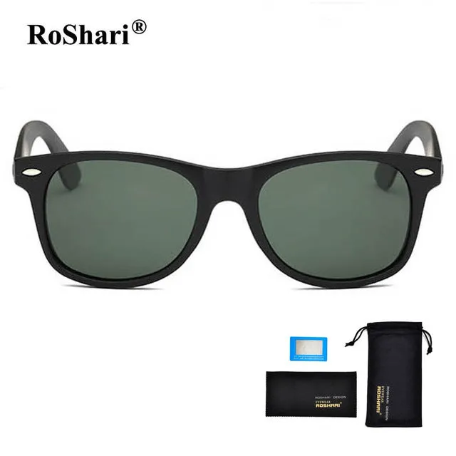 RoShari Vintage aviator sunglasses men polarized women Retro Rivet sunglass Driving Sun glasses for Men oculos de sol masculino