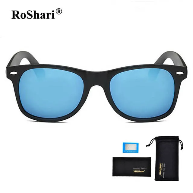 RoShari Vintage aviator sunglasses men polarized women Retro Rivet sunglass Driving Sun glasses for Men oculos de sol masculino