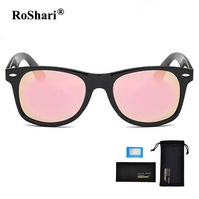 RoShari Vintage aviator sunglasses men polarized women Retro Rivet sunglass Driving Sun glasses for Men oculos de sol masculino