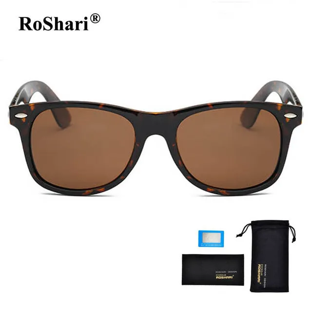 RoShari Vintage aviator sunglasses men polarized women Retro Rivet sunglass Driving Sun glasses for Men oculos de sol masculino