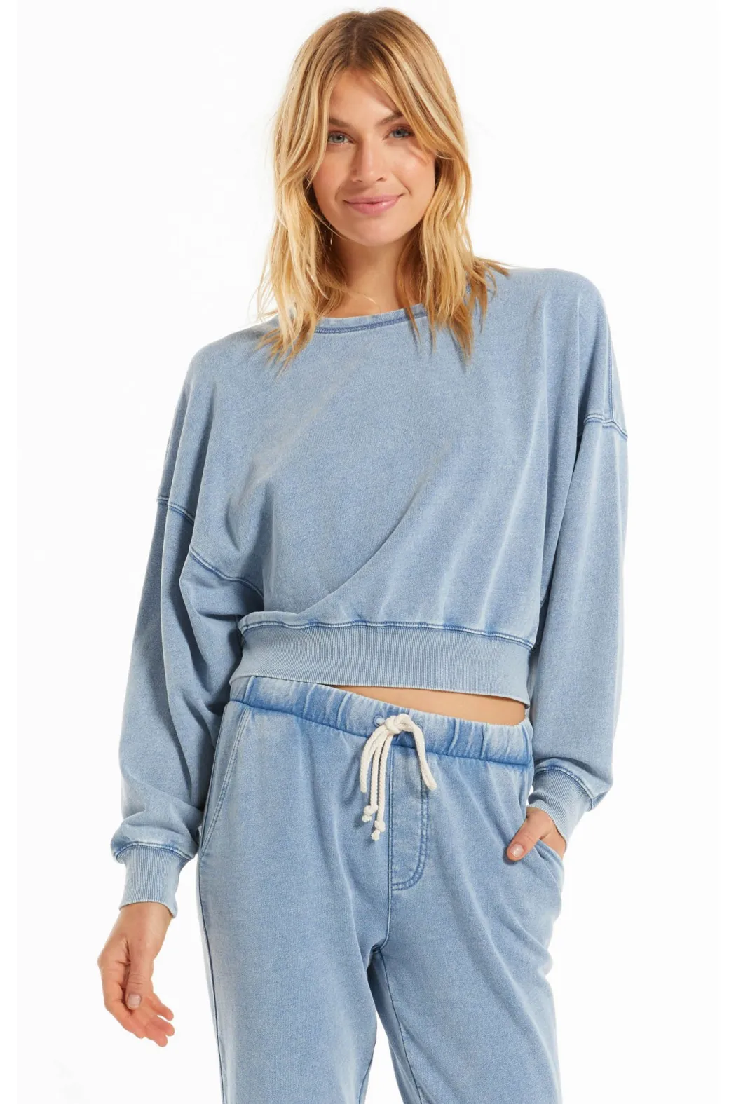 Sarah Knit Denim Sweatshirt