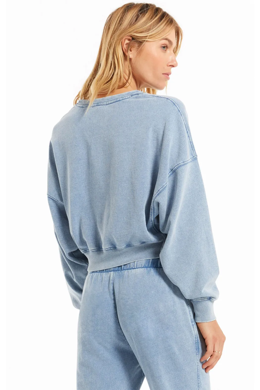 Sarah Knit Denim Sweatshirt