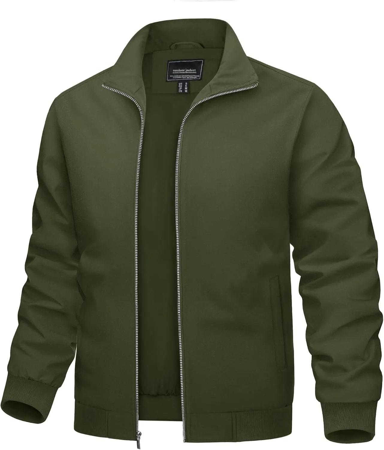 TACVASEN Men's Bomber Jacket Lightweight Casual Windproof Running Spring Windbreaker Sportswear Outerwear