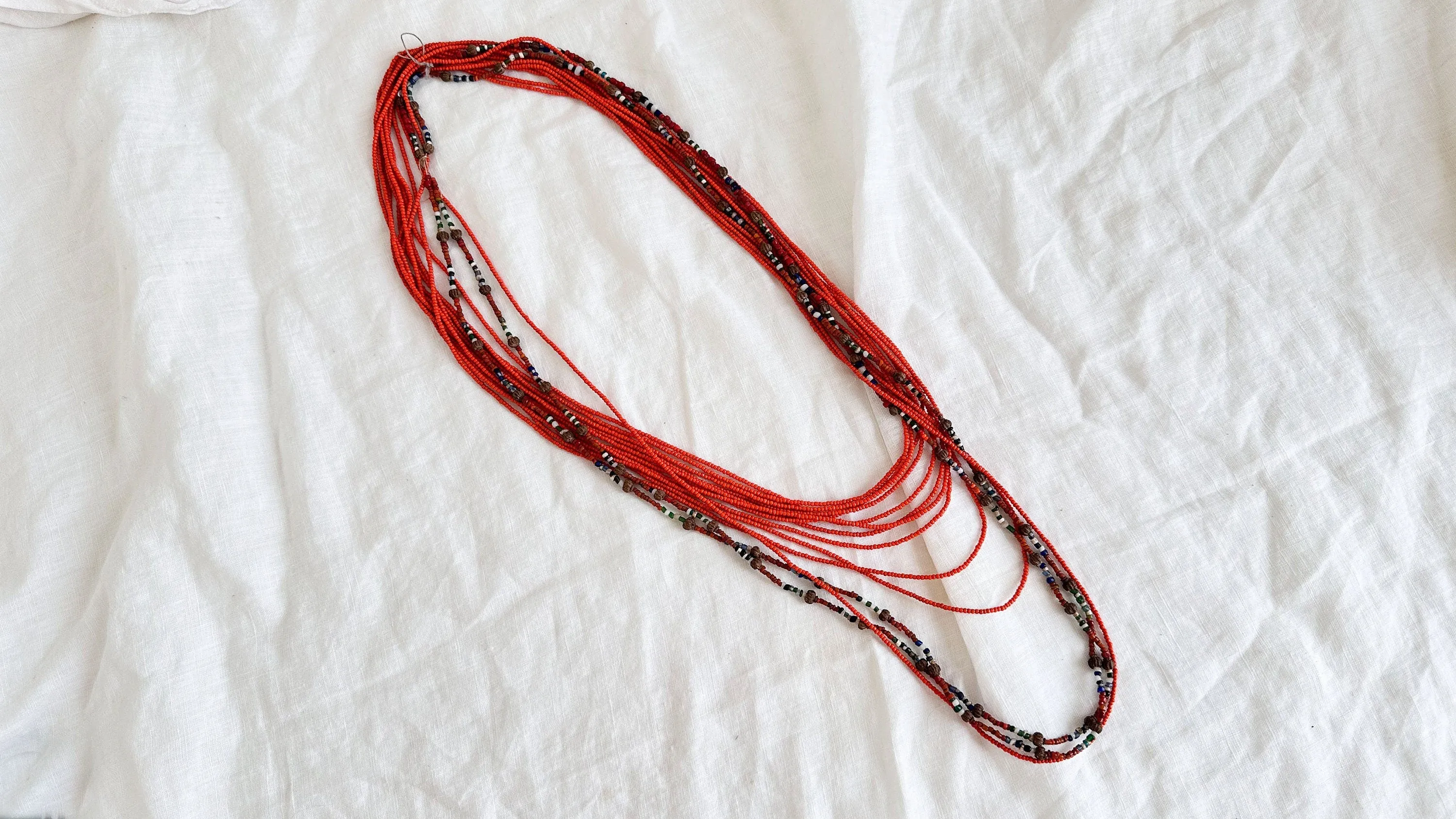 Vintage Bonda Necklace. Multistrand Beaded. Odisha India.