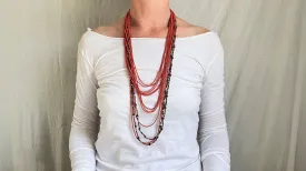 Vintage Bonda Necklace. Multistrand Beaded. Odisha India.