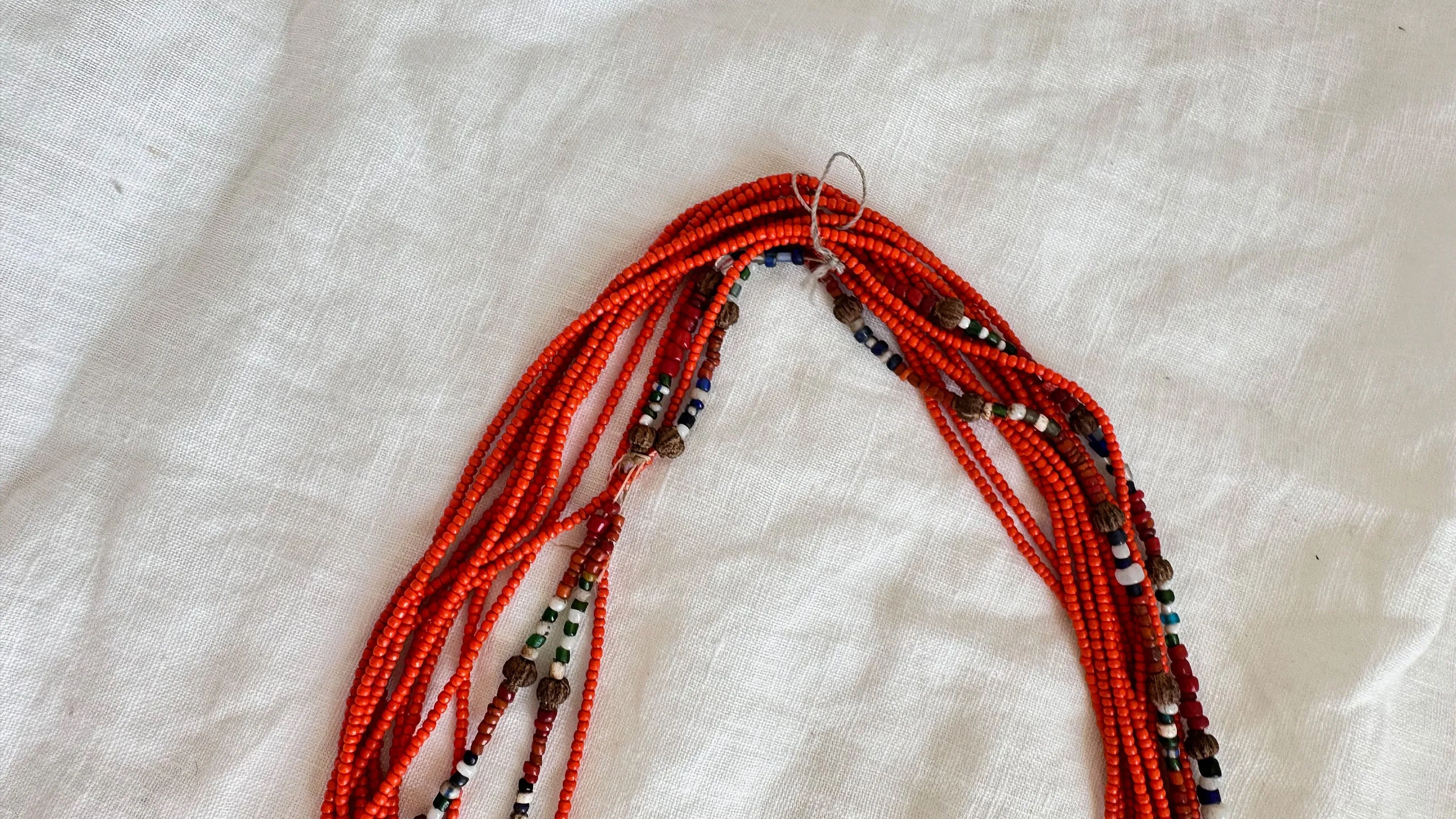 Vintage Bonda Necklace. Multistrand Beaded. Odisha India.